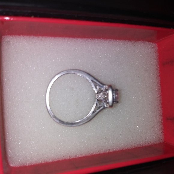 Sterling Silver 925 Engagement Ring Size 7 - Picture 2 of 5